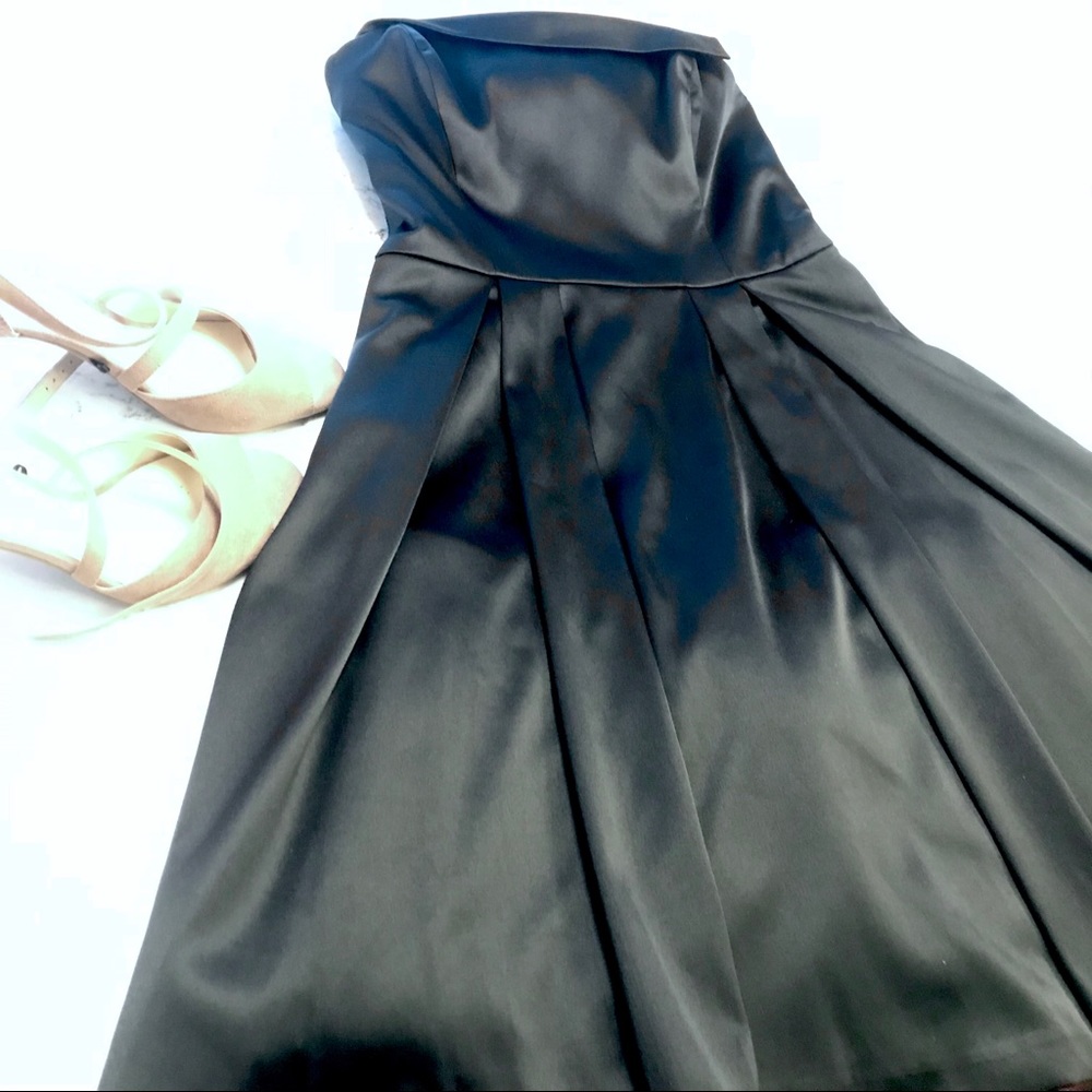 White House Black Market satin tuxedo dress